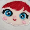 A white plush doll with panda ears, red hair and blue eyes, and a girl's mask Application Scenario